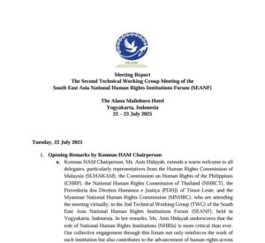 Strengthening Regional Human Rights Key Outcomes from the 2nd SEANF TWG Meeting in Yogyakarta