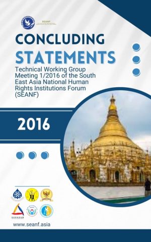 Technical Working Group Meeting 12016 of the South East Asia National Human Rights Institutions Forum (SEANF)